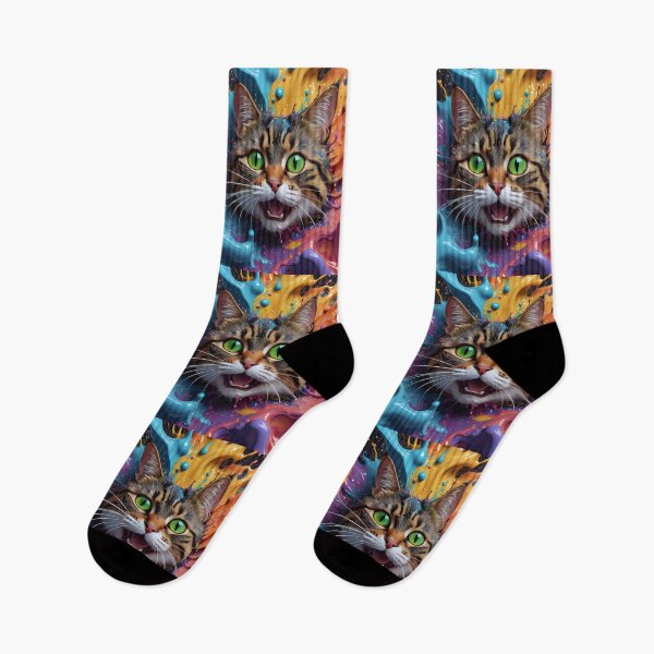 Artikelvorschau, Colorful Kitty Cat Splash Portrait entworfen und verkauft von TheArtOfPat.