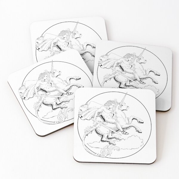 Item preview, Unicorn Soldier (Black Lineart) designed and sold by Tiirabird.