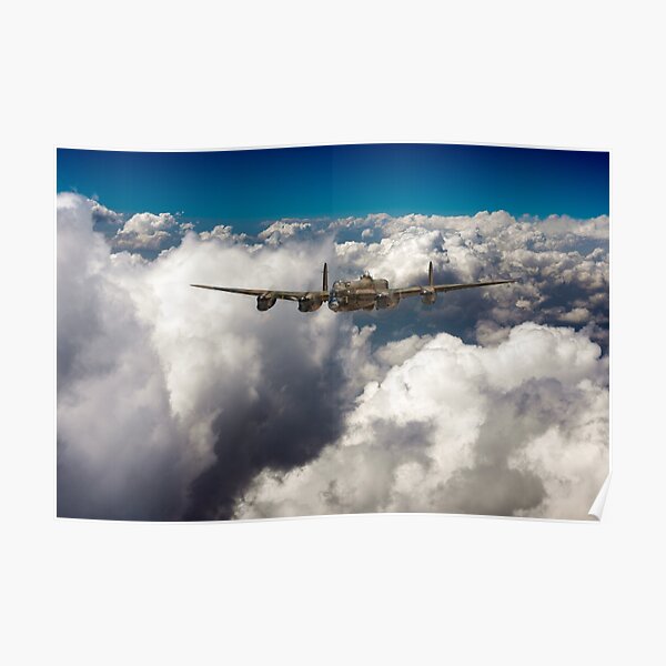 Avro Lancaster above clouds Poster
