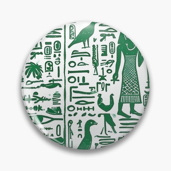 Item preview, Egyptian Pattern - Green Hieroglyph Motif designed and sold by HausKatz.