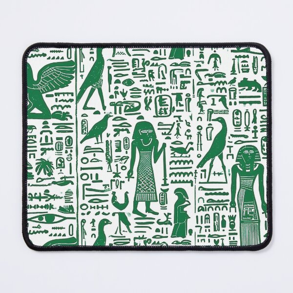 Item preview, Egyptian Pattern - Green Hieroglyph Motif designed and sold by HausKatz.