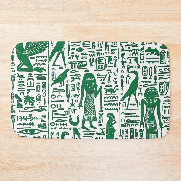 Item preview, Egyptian Pattern - Green Hieroglyph Motif designed and sold by HausKatz.