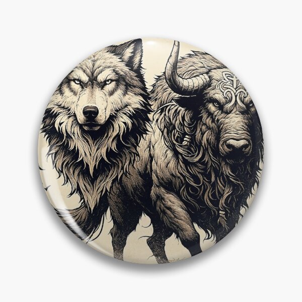 Item preview, Viking Warrior Guardians of the Runes: Wolf and Aurochs designed and sold by Berserker Bones.