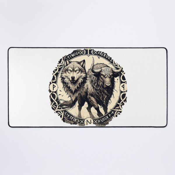 Item preview, Viking Warrior Guardians of the Runes: Wolf and Aurochs designed and sold by Berserker Bones.