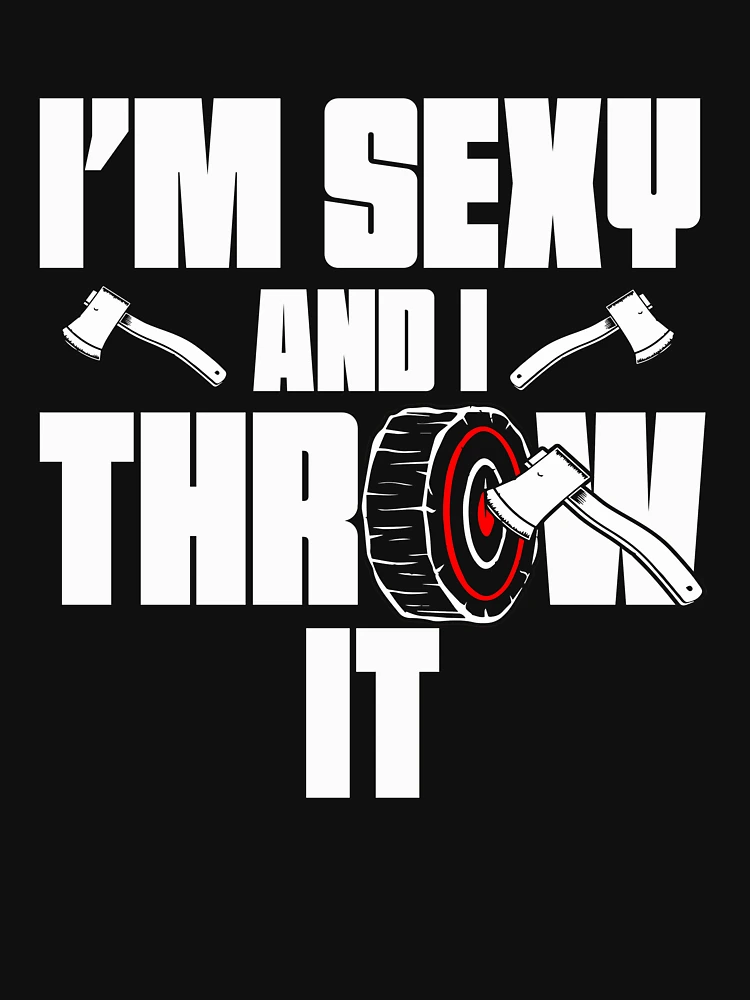Thumbnail 6 von 6, Leichter Pullover, I'm Sexy And I Throw It Funny Women's Axe Throwing Gear designt und verkauft von DynamicDesign.