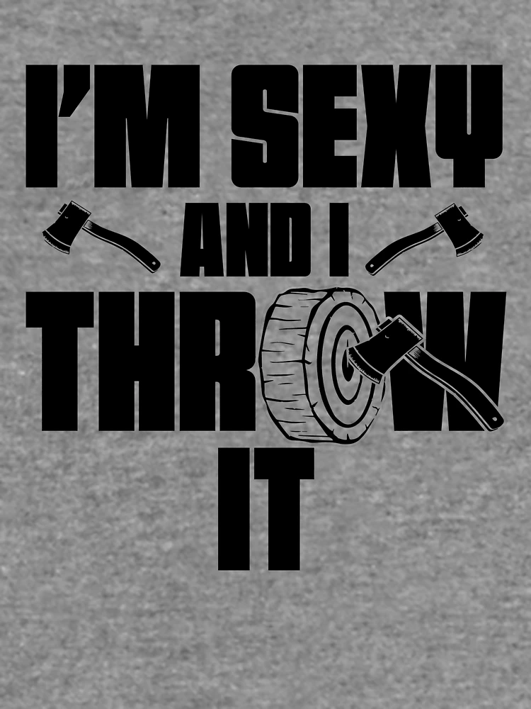 Thumbnail 6 von 6, Leichter Pullover, I'm Sexy And I Throw It Funny Women's Axe Throwing Gear designt und verkauft von DynamicDesign.
