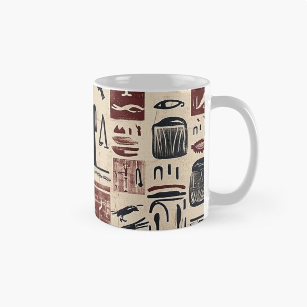 Item preview, Egyptian Pattern - Red Hieroglyph Motif designed and sold by HausKatz.