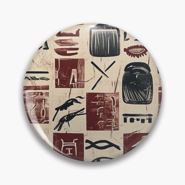 Item preview, Egyptian Pattern - Red Hieroglyph Motif designed and sold by HausKatz.
