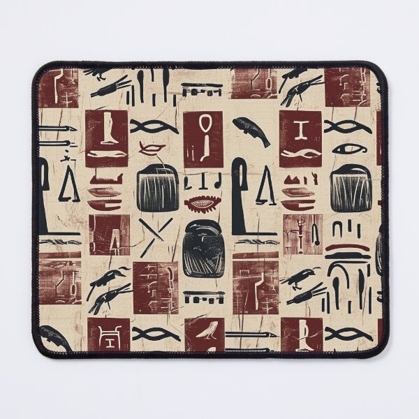 Item preview, Egyptian Pattern - Red Hieroglyph Motif designed and sold by HausKatz.