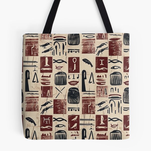 Item preview, Egyptian Pattern - Red Hieroglyph Motif designed and sold by HausKatz.