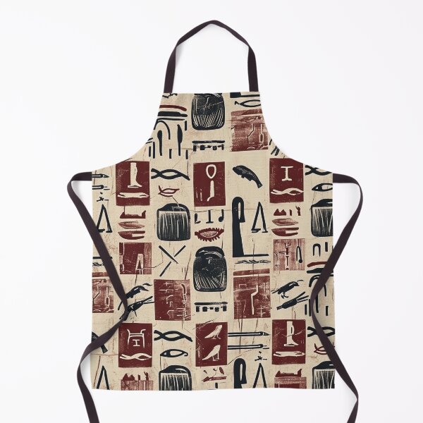 Item preview, Egyptian Pattern - Red Hieroglyph Motif designed and sold by HausKatz.