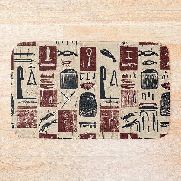 Item preview, Egyptian Pattern - Red Hieroglyph Motif designed and sold by HausKatz.