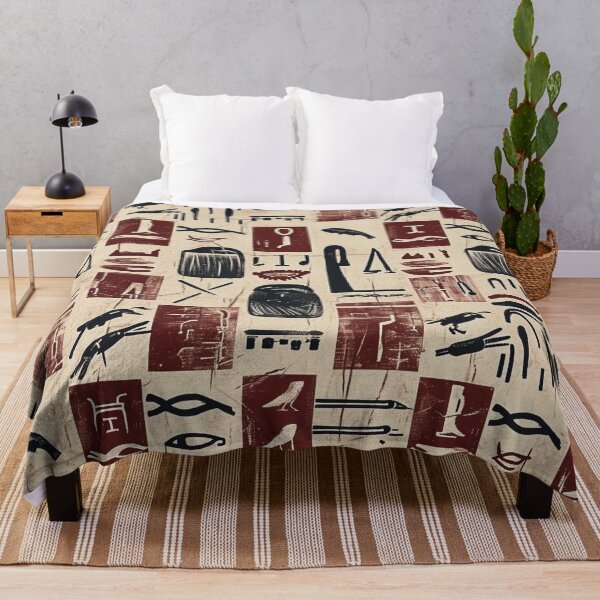 Item preview, Egyptian Pattern - Red Hieroglyph Motif designed and sold by HausKatz.