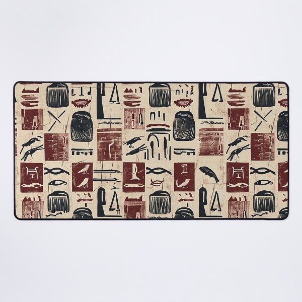 Item preview, Egyptian Pattern - Red Hieroglyph Motif designed and sold by HausKatz.