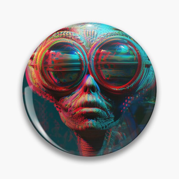 Item preview, Cosmic Punk - Futuristic Alien with Sunglasses Art Print designed and sold by Nicholas Panek.