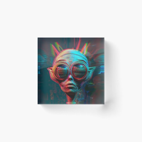 Item preview, Cosmic Punk - Futuristic Alien with Sunglasses Art Print designed and sold by Nicholas Panek.
