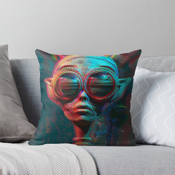 Item preview, Cosmic Punk - Futuristic Alien with Sunglasses Art Print designed and sold by Nicholas Panek.