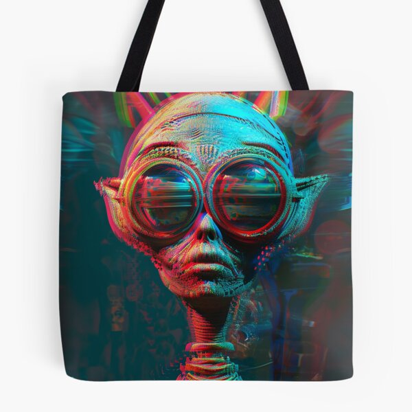 Item preview, Cosmic Punk - Futuristic Alien with Sunglasses Art Print designed and sold by Nicholas Panek.
