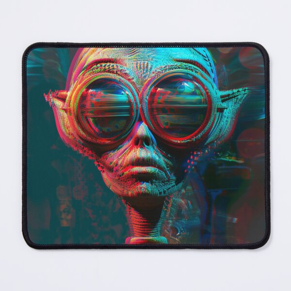 Item preview, Cosmic Punk - Futuristic Alien with Sunglasses Art Print designed and sold by Nicholas Panek.