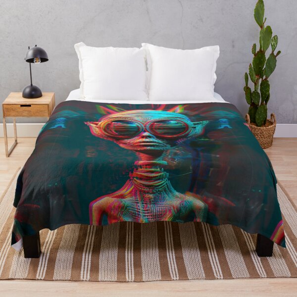 Item preview, Cosmic Punk - Futuristic Alien with Sunglasses Art Print designed and sold by Nicholas Panek.