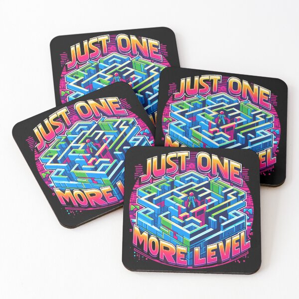 Item preview, Just one more level - One More Level - Neon Maze Gaming designed and sold by CogniCraft.