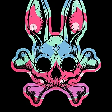 Vorschaubild zum Design Rabbit Skull Crossbones Funny Easter Bunny Skeleton Rabbit Gear von DynamicDesign