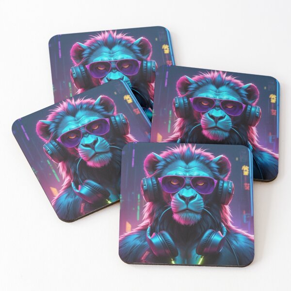 Item preview, Sports monkey in neon lights designed and sold by ejkaterina.