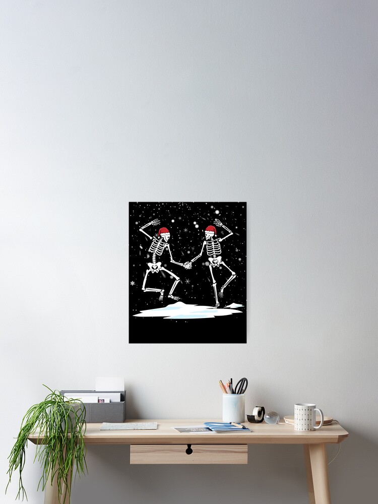 Imagen 2 de 3, Póster con la obra Dancing Christmas Skeletons Goth Dancing Skeletons Gear, diseñada y vendida por DynamicDesign.