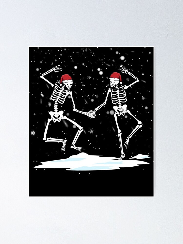 Thumbnail 1 von 3, Poster, Dancing Christmas Skeletons Goth Dancing Skeletons Gear designt und verkauft von DynamicDesign.