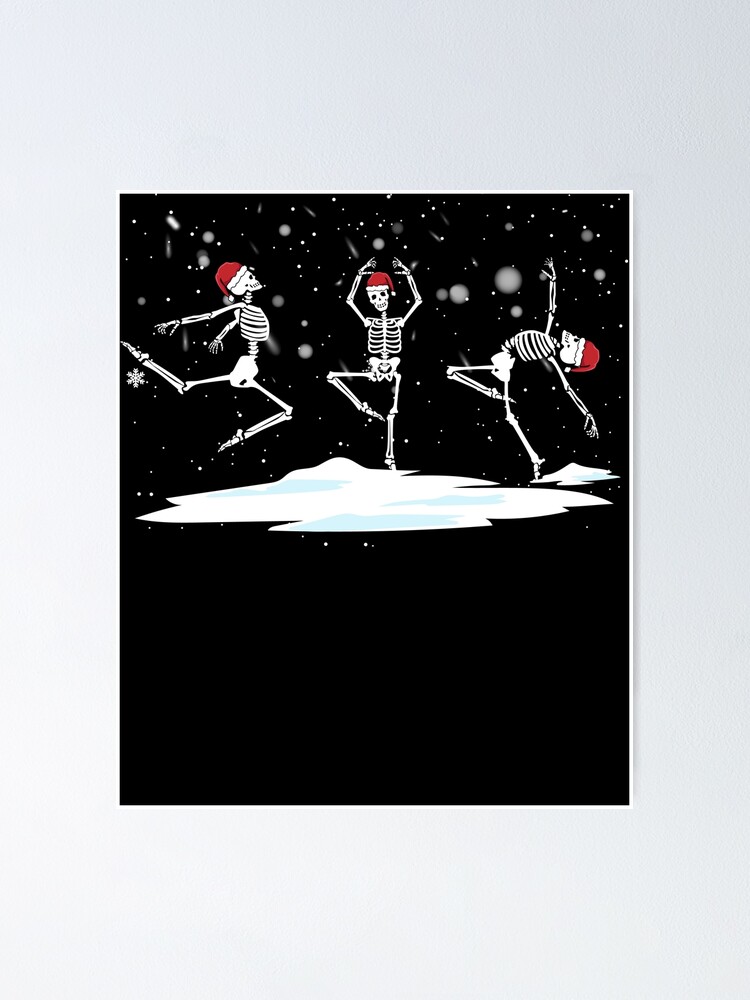 Thumbnail 1 von 3, Poster, Ballet Dancing Christmas Skeletons Goth Dancing Skeletons Gear designt und verkauft von DynamicDesign.