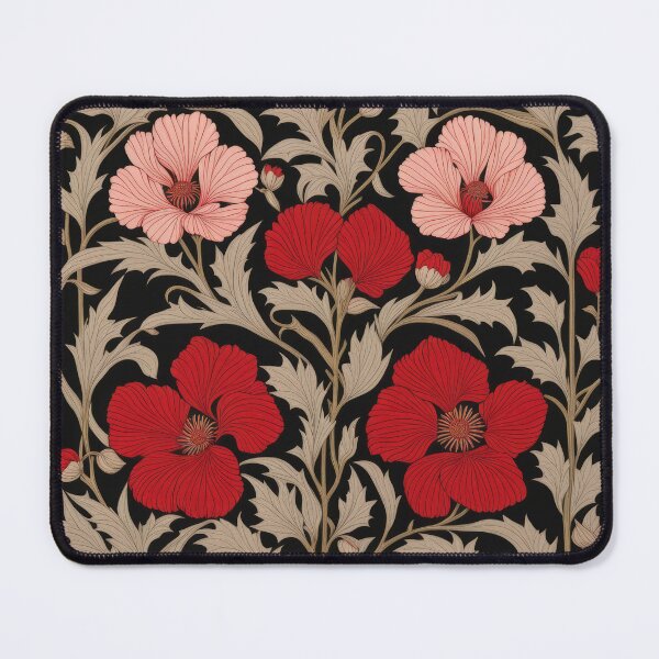 Item preview, Art Nouveau Floral Pattern Collection #1 - Red Bleeding Heart Flowers #33 designed and sold by elektronen.