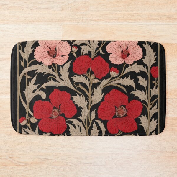 Item preview, Art Nouveau Floral Pattern Collection #1 - Red Bleeding Heart Flowers #33 designed and sold by elektronen.