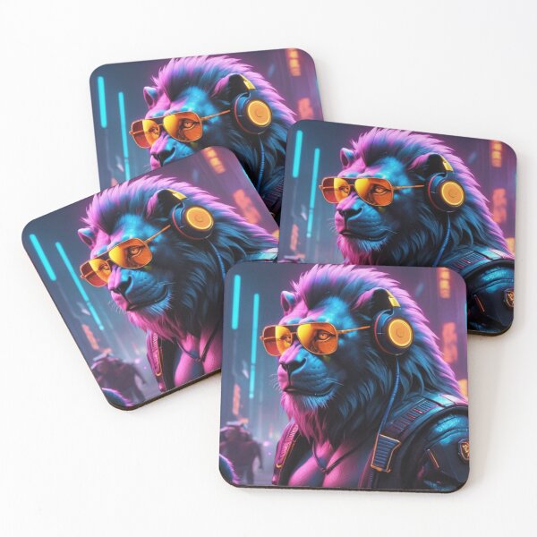 Item preview, Sports monkey in neon lights designed and sold by ejkaterina.