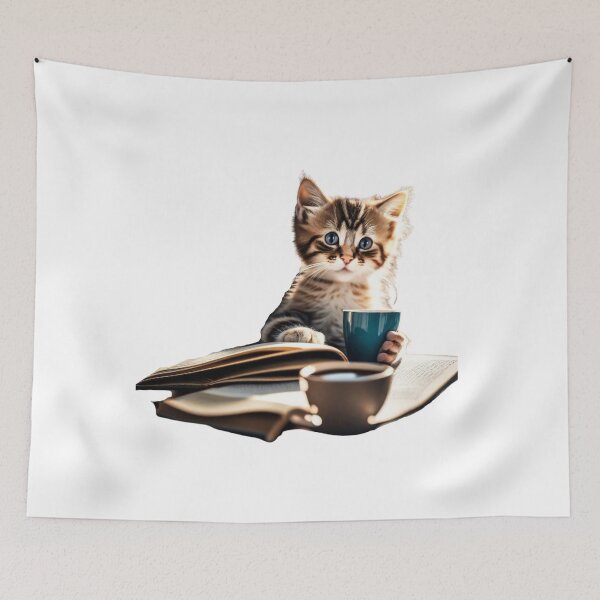 Item preview, Cat Drinks Coffee Funny designed and sold by MatthewViews.