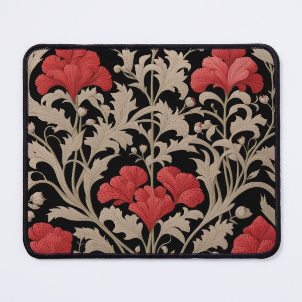 Item preview, Art Nouveau Floral Pattern Collection #1 - Red Bleeding Heart Flowers #34 designed and sold by elektronen.