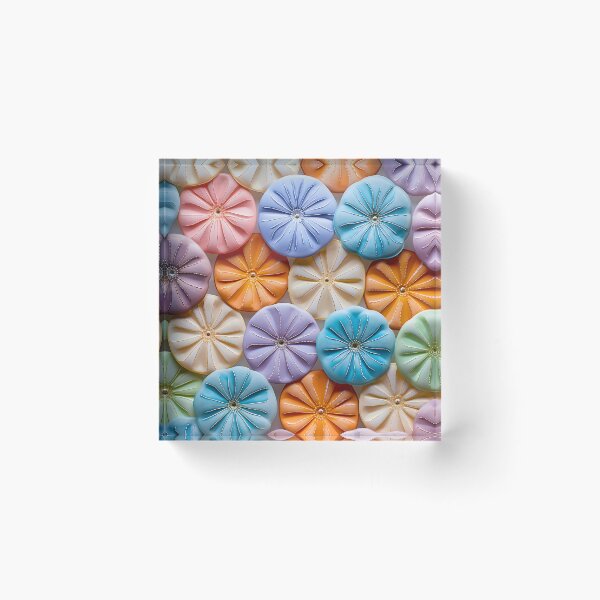 Item preview, Colorful sand dollar collage print designed and sold by dcrc.