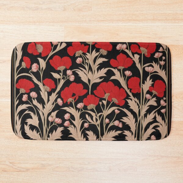 Item preview, Art Nouveau Floral Pattern Collection #1 - Red Bleeding Heart Flowers #35 designed and sold by elektronen.