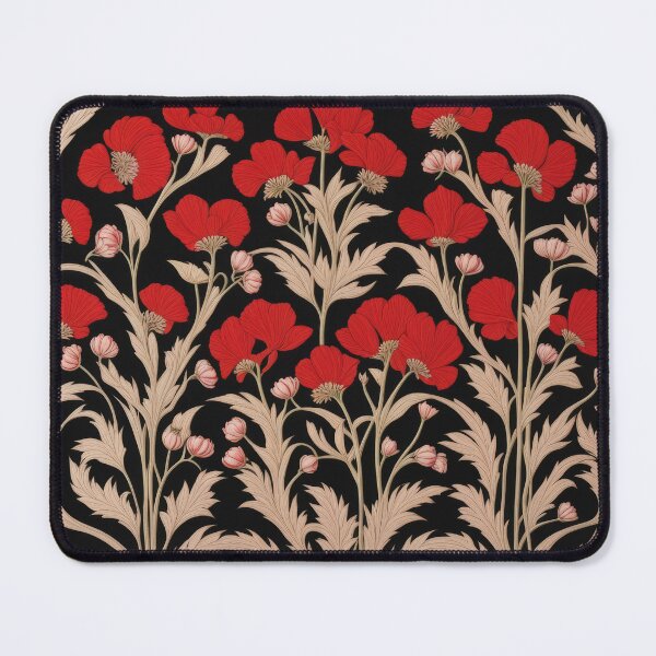 Item preview, Art Nouveau Floral Pattern Collection #1 - Red Bleeding Heart Flowers #35 designed and sold by elektronen.