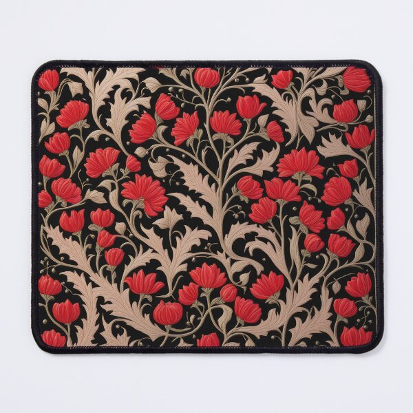 Item preview, Art Nouveau Floral Pattern Collection #1 - Red Bleeding Heart Flowers #36 designed and sold by elektronen.