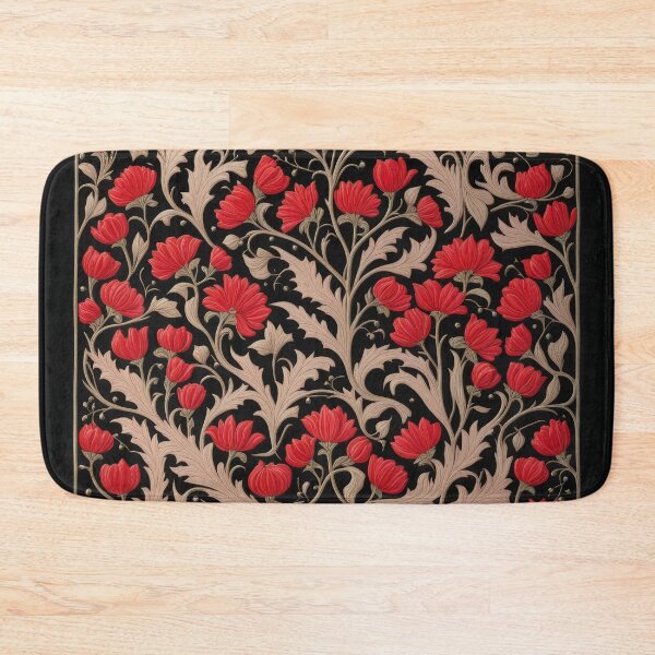 Item preview, Art Nouveau Floral Pattern Collection #1 - Red Bleeding Heart Flowers #36 designed and sold by elektronen.