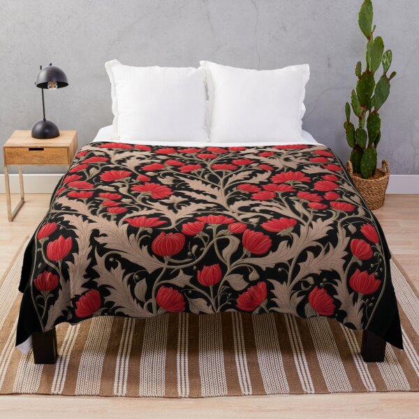 Item preview, Art Nouveau Floral Pattern Collection #1 - Red Bleeding Heart Flowers #36 designed and sold by elektronen.