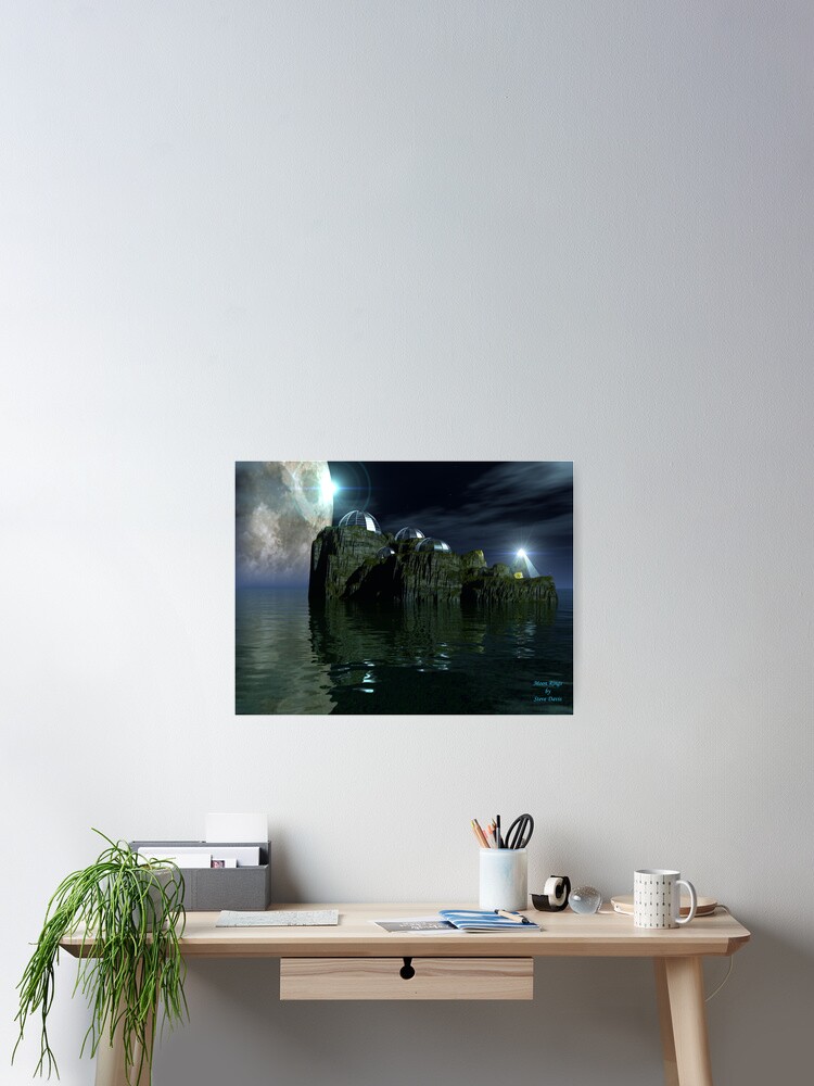 Thumbnail 2 of 3, Poster, Moon Rings designed and sold by DavisCreations.