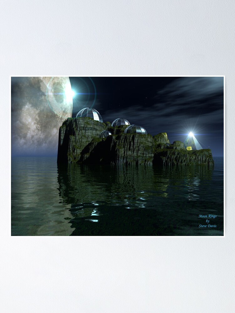 Thumbnail 1 of 3, Poster, Moon Rings designed and sold by DavisCreations.