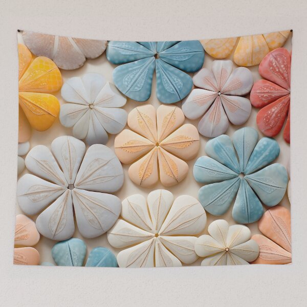 Item preview, Colorful sand dollar collage print designed and sold by dcrc.