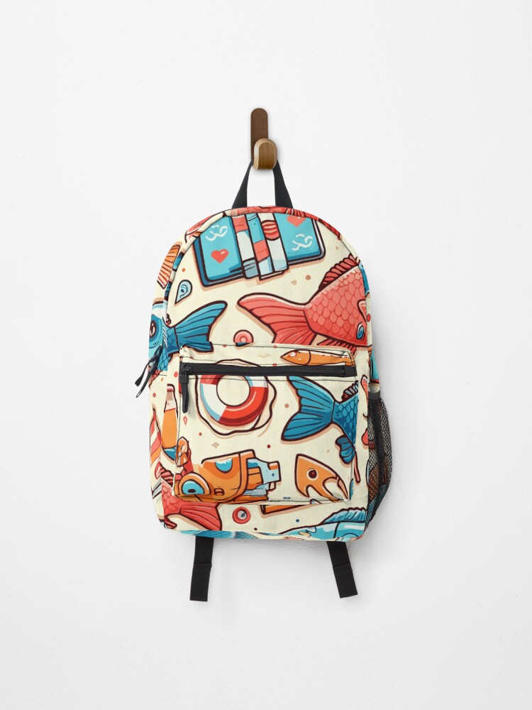 Thumbnail 1 of 3, Backpack, Preppy Fish Pattern designed and sold by Designowner.