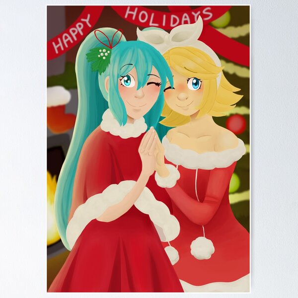 Aperçu de l'œuvre Noël Miku et Rin créée et vendue par Jaambee.