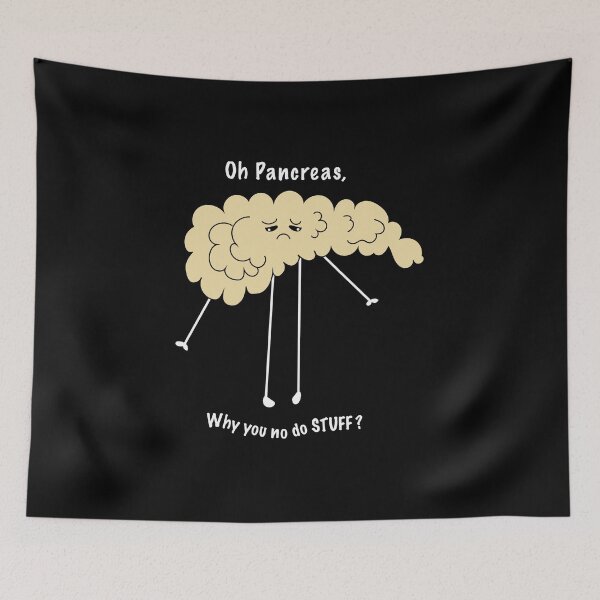 Item preview, Sad Pancreas (Black Background) designed and sold by Drogers33.