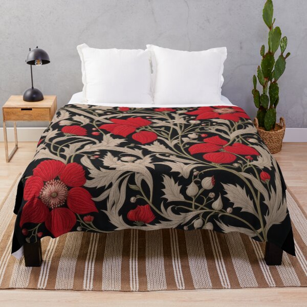 Item preview, Art Nouveau Floral Pattern Collection #1 - Red Bleeding Heart Flowers #37 designed and sold by elektronen.