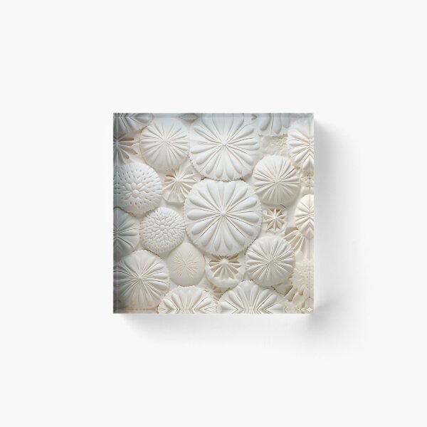 Item preview, White sand dollar collage print designed and sold by dcrc.