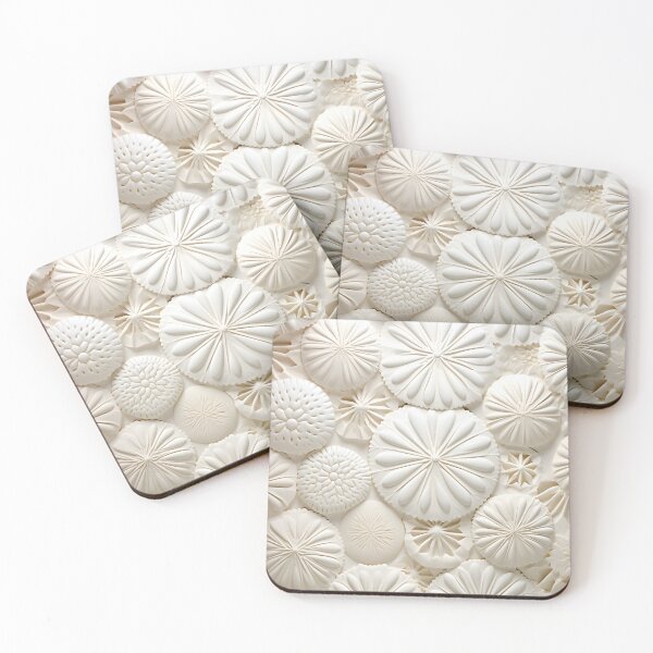 Item preview, White sand dollar collage print designed and sold by dcrc.